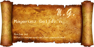 Mayerusz Gellén névjegykártya